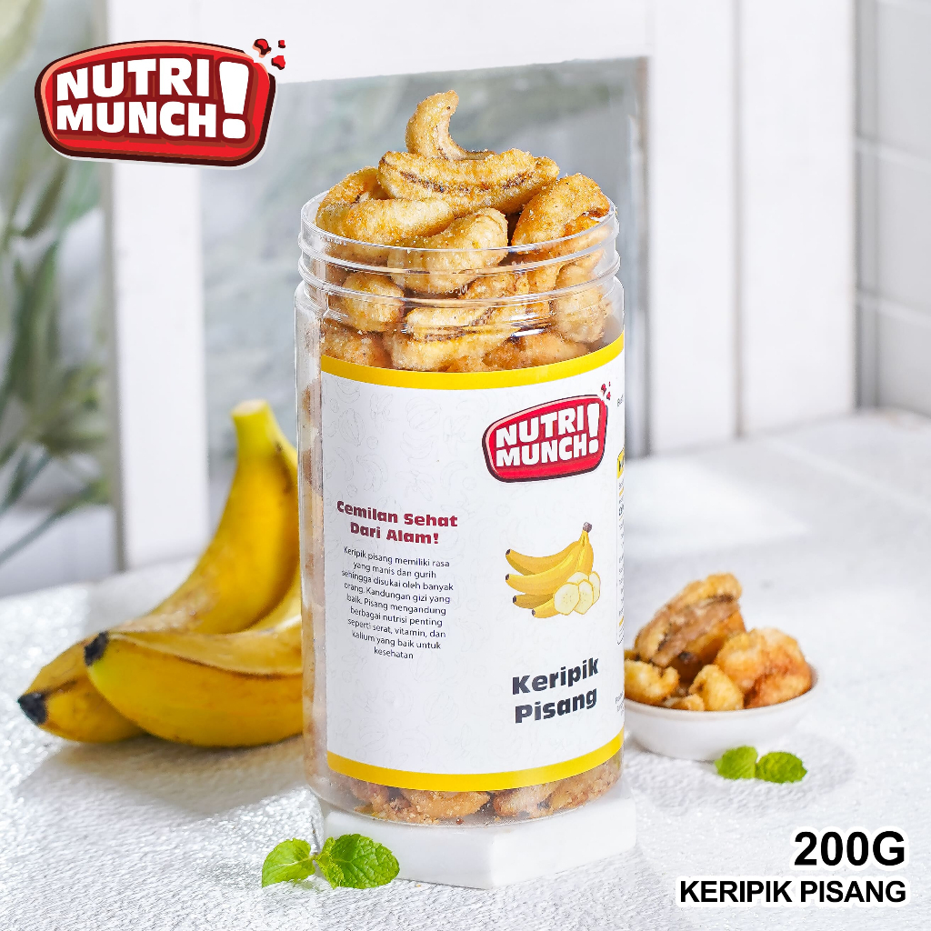 

NUTRIMUNCH KERIPIK BUAH PISANG 200 GRAM ASLI BUAH PISANG KERIPIK SNACK BANANA FRUIT ORIGINAL