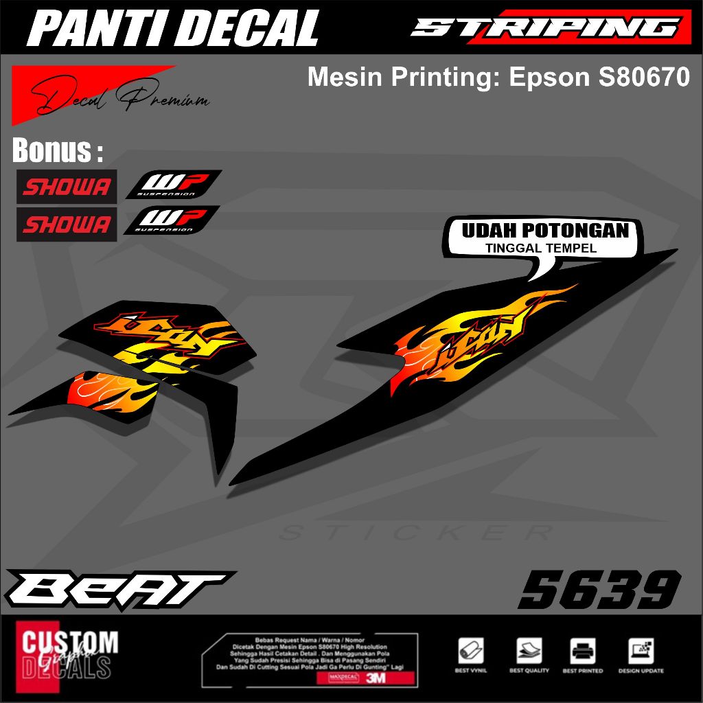 STRIPING BEAT DELUXE MINIMALIS MOTIF API STIKER BEAT