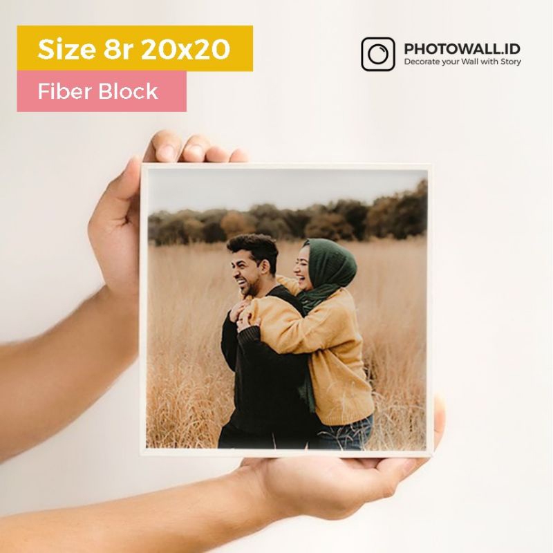 Bingkai Foto Aesthetic plus Cetak Foto 8r 10r 11r Segienam Fiberblock Tebal Anti Air