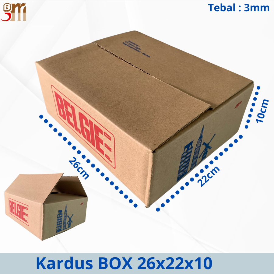 

Kardus Karton Box Belgie pro Ukuran 26x22x10 Tebel 3mm Kotak Packing Serbaguna