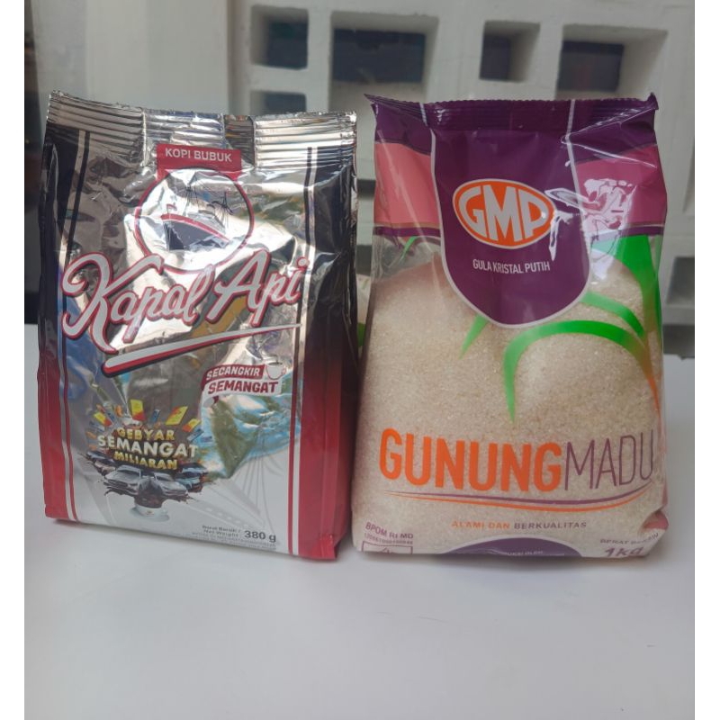 

Paket Kopi Kapal Api 380gr dan Gula GMP 1kg