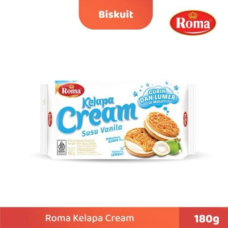 

Roma Cream Kelapa susu vanila 180gr