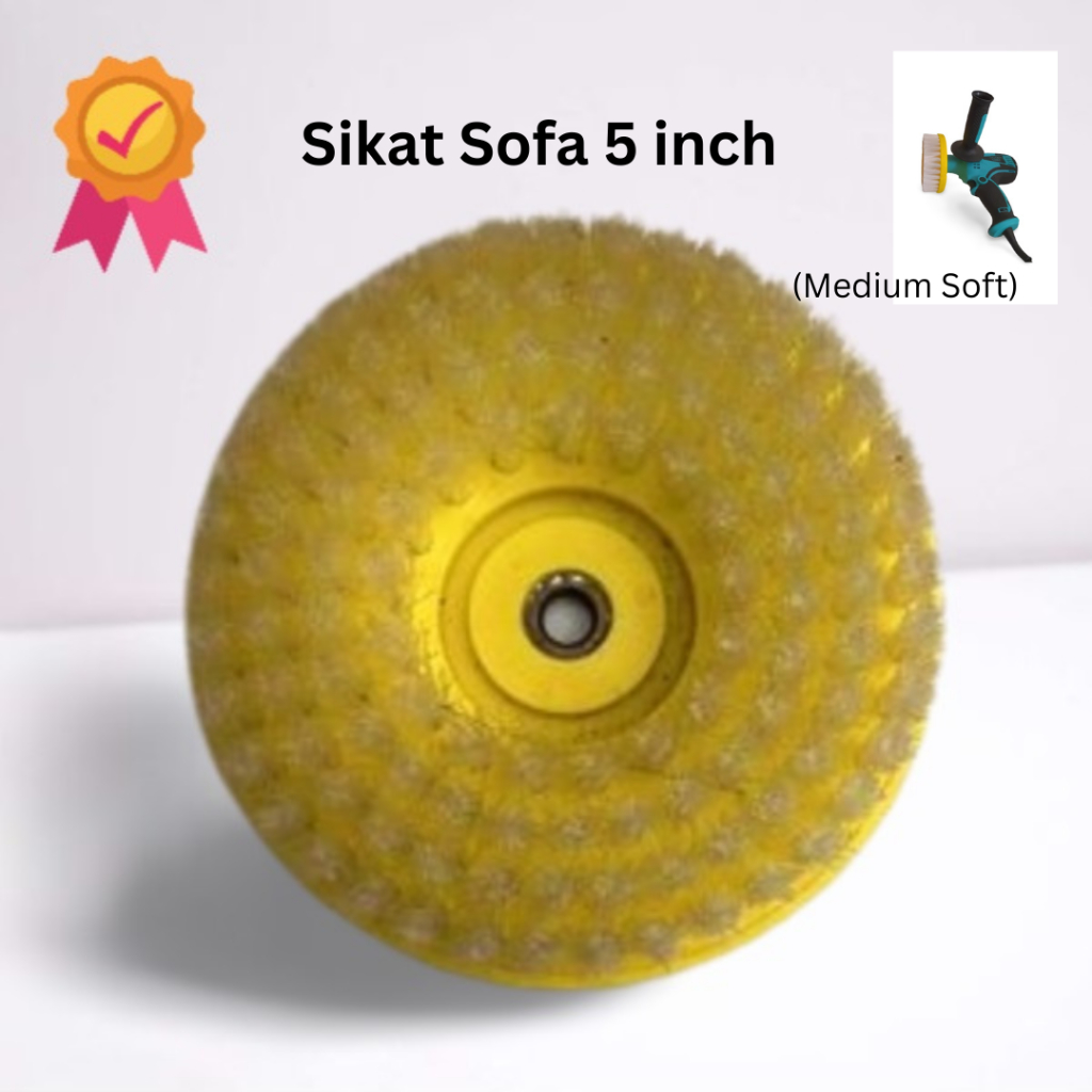 Sikat cuci sofa springbed karpet 5 inch M14 sikat mesin poles tangan