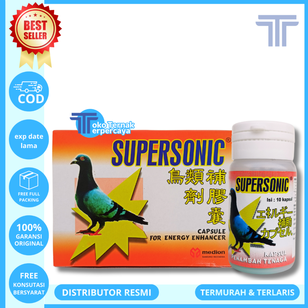 SUPERSONIC 1 DUS (12 Botol) - Jamu Merpati Penambah Stamina Tenaga & Daya Tahan Tubuh - Vitamin Merp