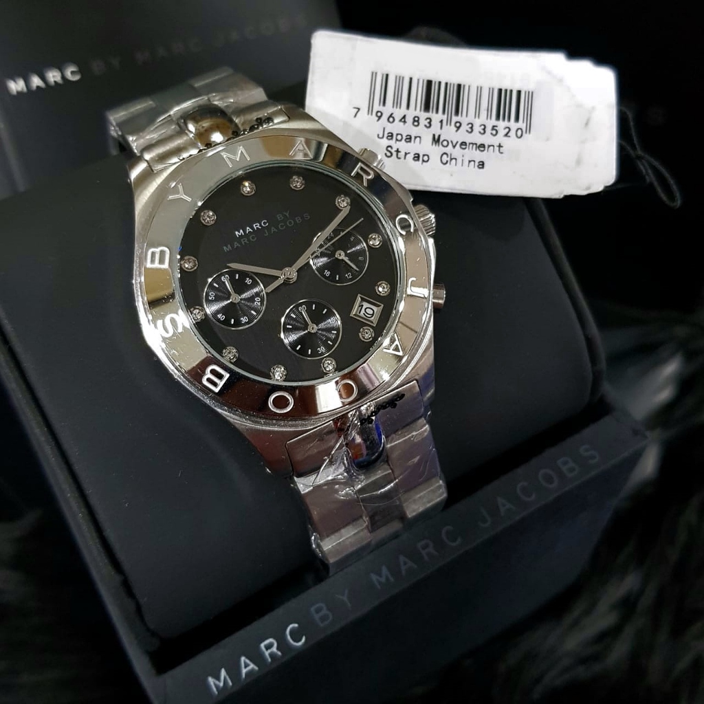 Jam Tangan Wanita MJ Blade MBM3100 Chronograph Black Dial Silver Steel
