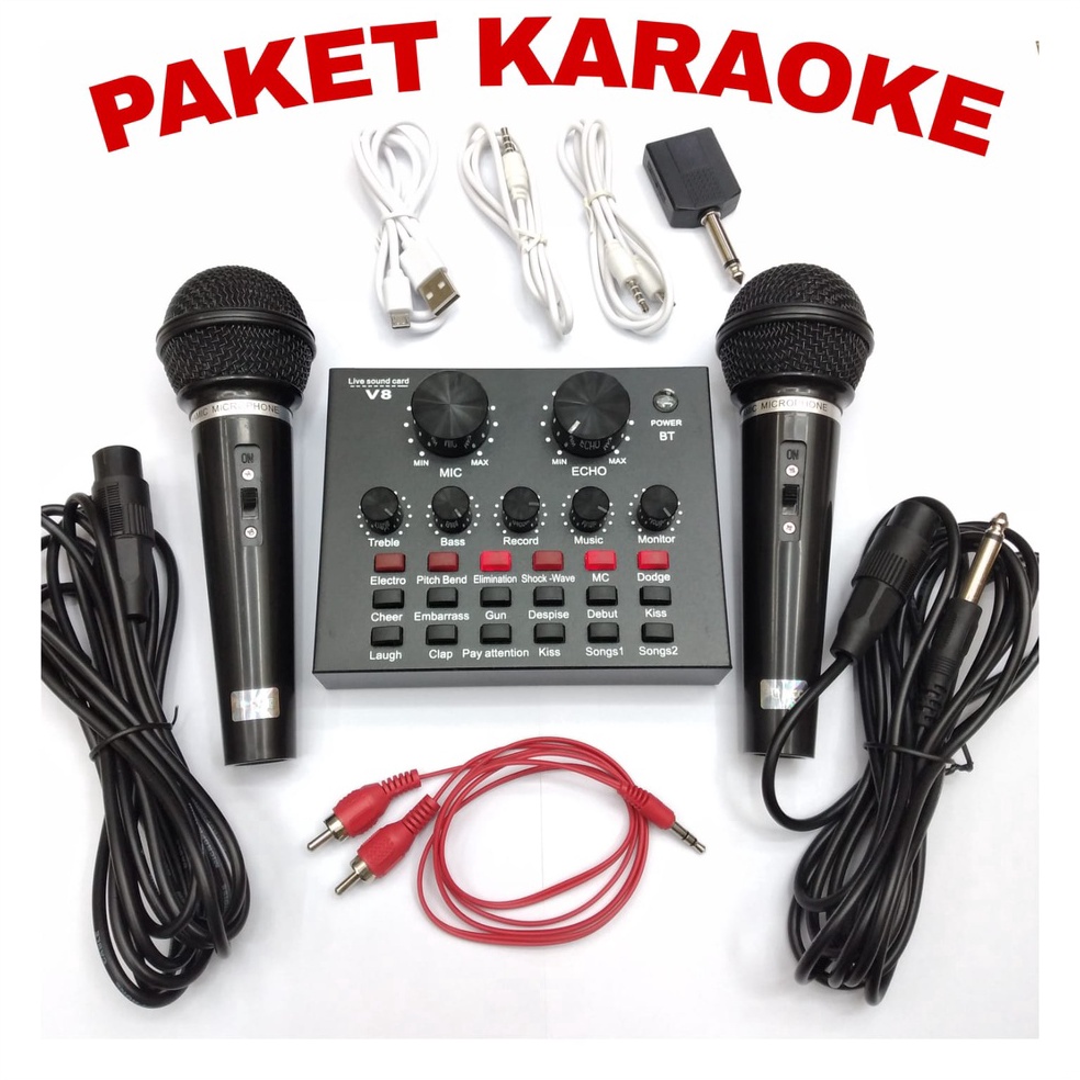 LANGSUNG KIRIM Alat karaoke kluarga di rumah Soundcard Bluetooth Audio USB External