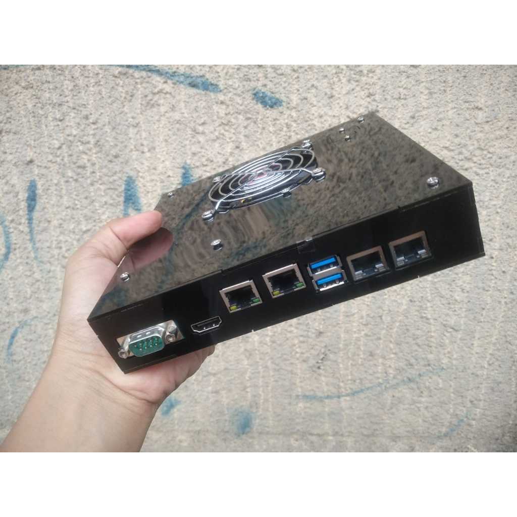 MikroTik x86 Lisensi Lvl 6 Mini PC Industrial 4 Core CPU 2.24Ghz Gigabit Ethernet 7 Watt