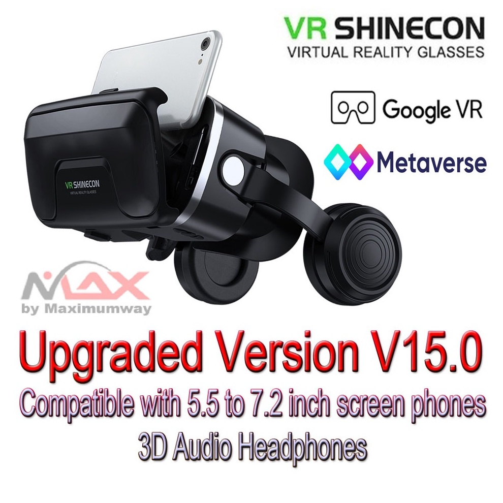 KODE X33C Shinecon G4EA Versi 1 Kacamata VR Virtual Reality 3D Build in headphone Ver 1 terbaru comp