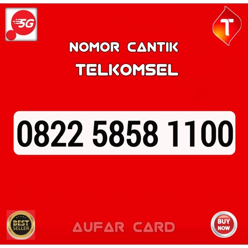 Nomor Cantik Telkomsel Simpati 1100 Super Rapi 5858 1100