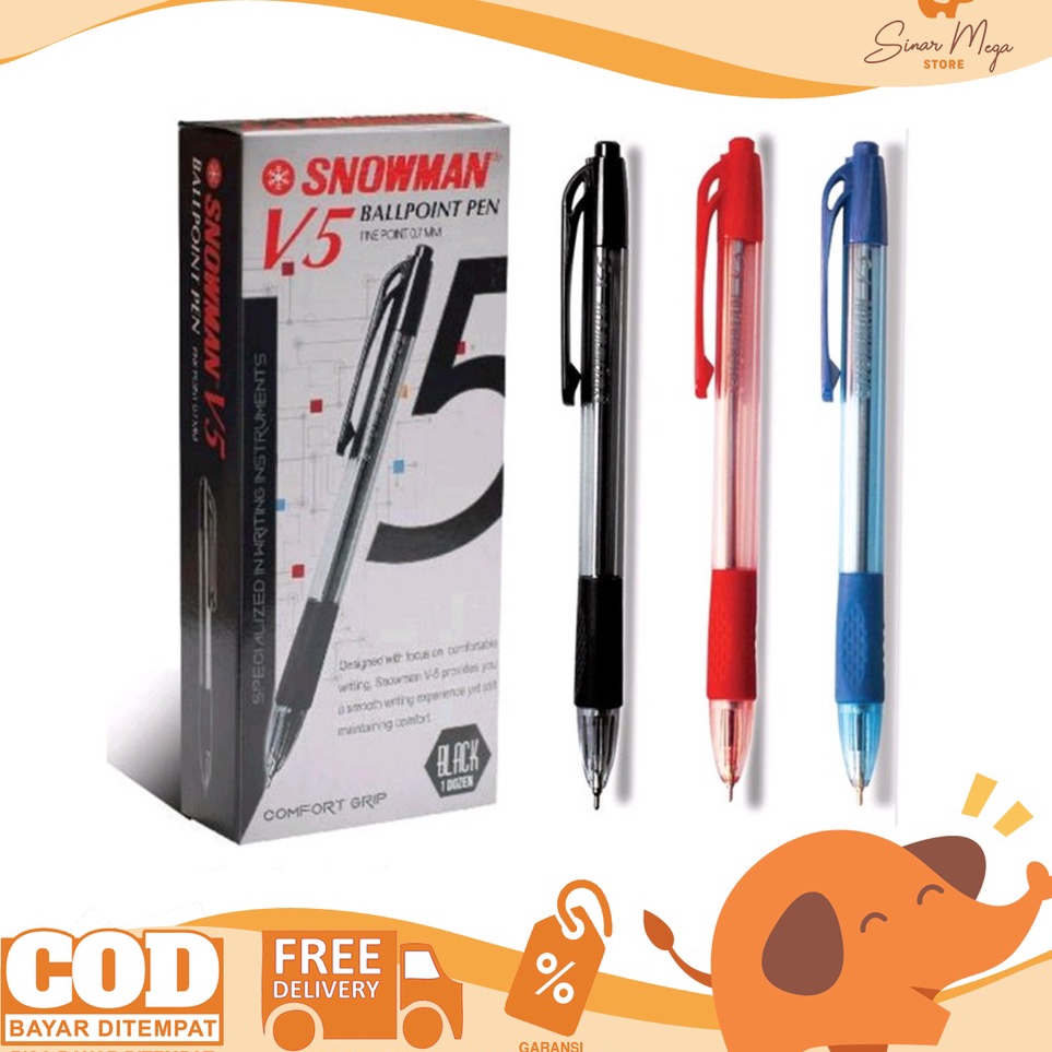

DIJUAL LUSINAN Snowman Pulpen V5 Black Biru 7mm Pena Ballpoint Berkualitas s S5W3