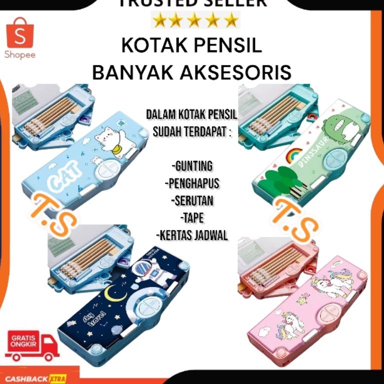 

KOTAK PENSIL MEKANIK AKSESORIS LENGKAP MEMPERMUDAH TEMPAT PENYIMPANAN SERBAGUNA SEKOLAH r A1W2