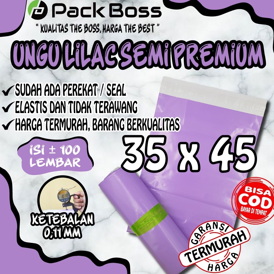 

35x45 UNGU LILAC SEMI PREMIUM POLYMAILER PACKAGING ONLINE ADA PEREKAT b ES4
