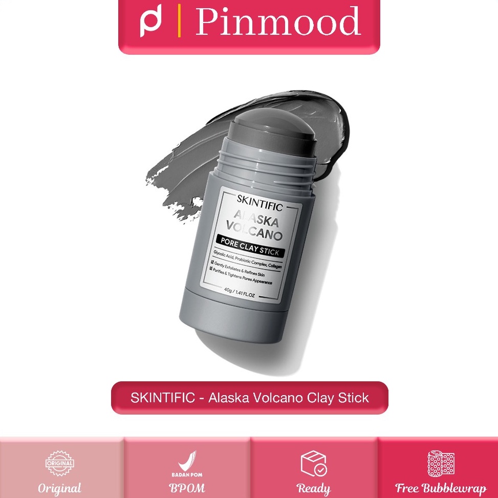 SKINTIFIC  ALASKA VOLCANO PORE CLAY STICK  4 g   Masker Wajah Glycolic Acid Probiotic Complex Collag