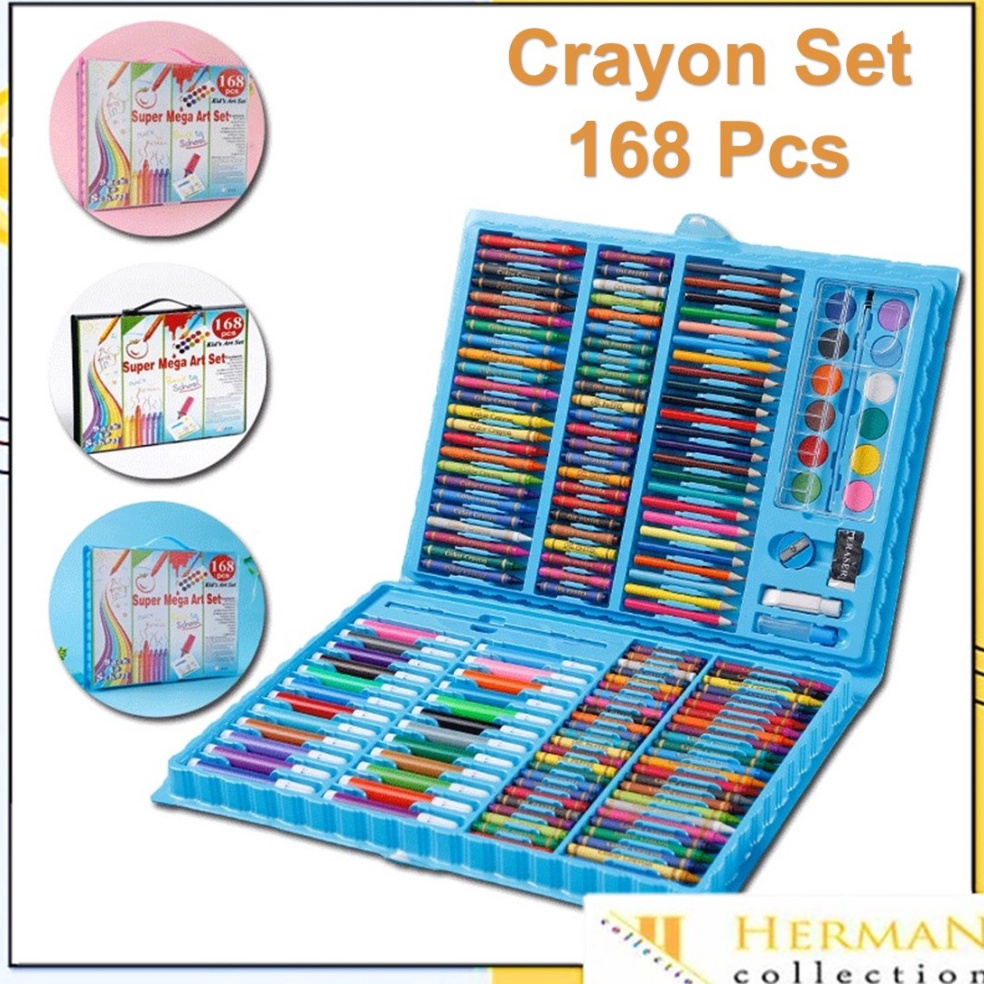 

HC Drawing Set 168Pcs Oil Pastel Crayon 168 IN 1 Set Krayon Mewarnai dan Melukis Lengkap dengan Cat Air Alat Mewarnai Anak Anak Bentuk Koper q I5I8