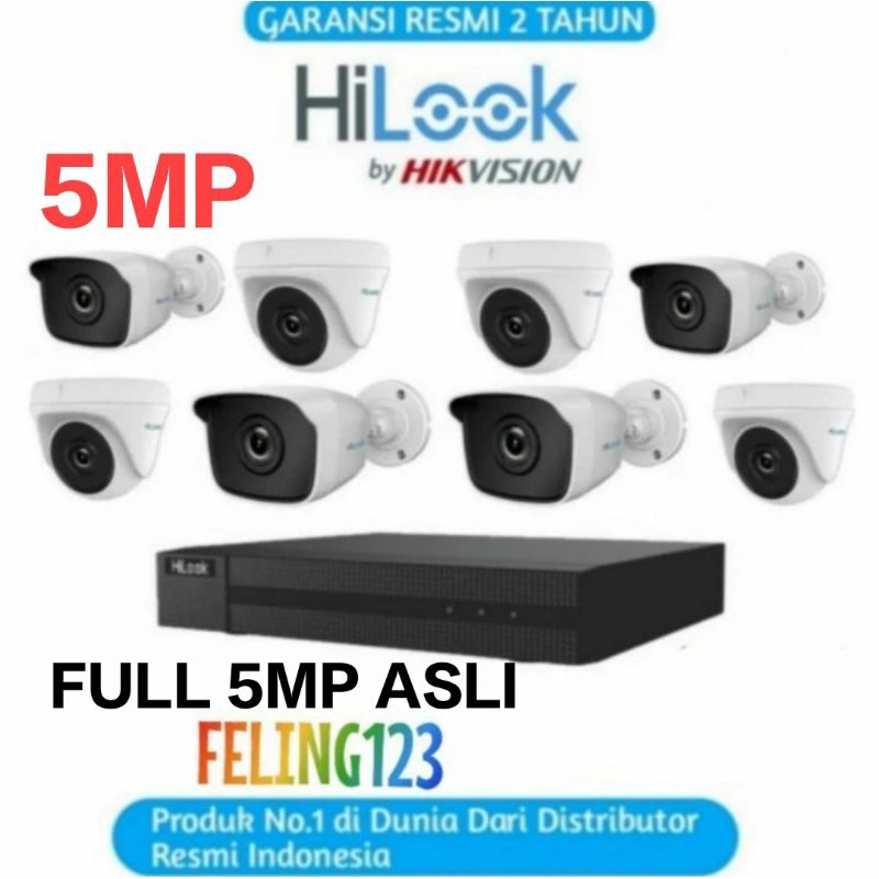 PAKET CCTV HILOOK 8CH 8 CAMERA HILOOK 5MP ASLI FULL 5MP