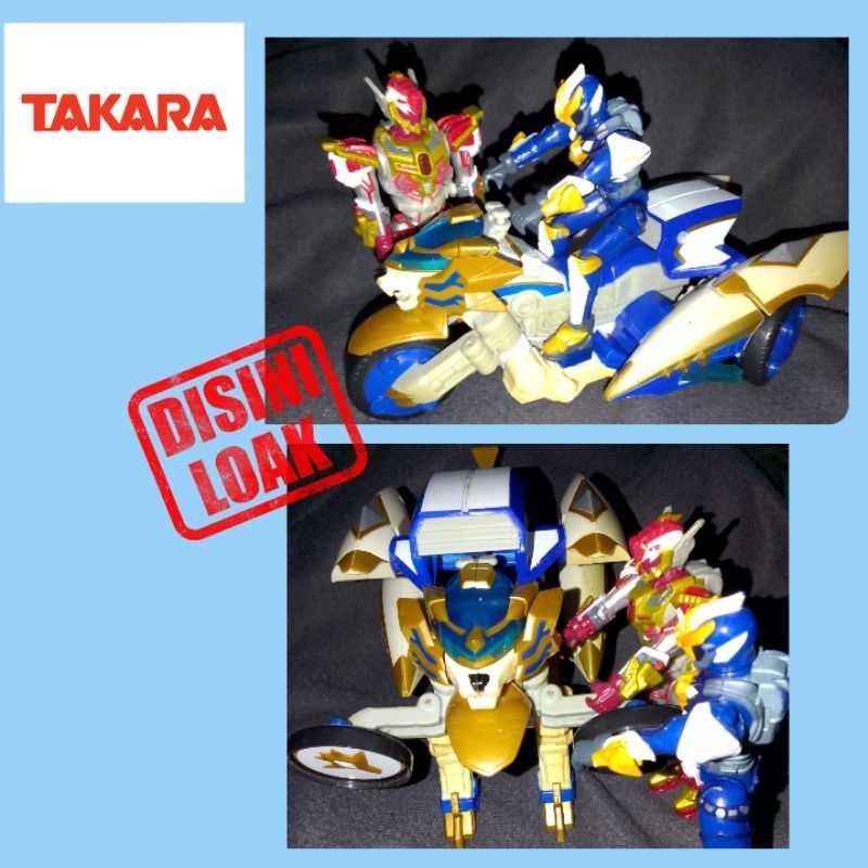 Bundle 2 action figure Madan senki ryukendo dan motornya brave leon original takara
