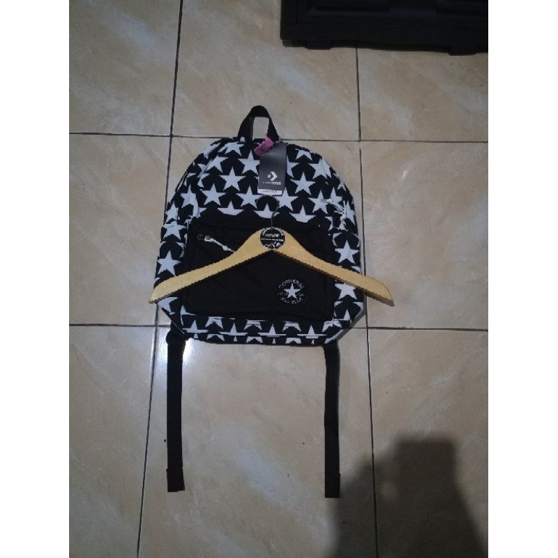 Ready backpack Converse slot 3 Prem motif bintang hitam