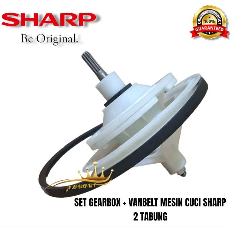 [1 SET ES-T70CL] Set Gearbox + Vanbelt Mesin Cuci SHARP ES-T70CL 2 Tabung
