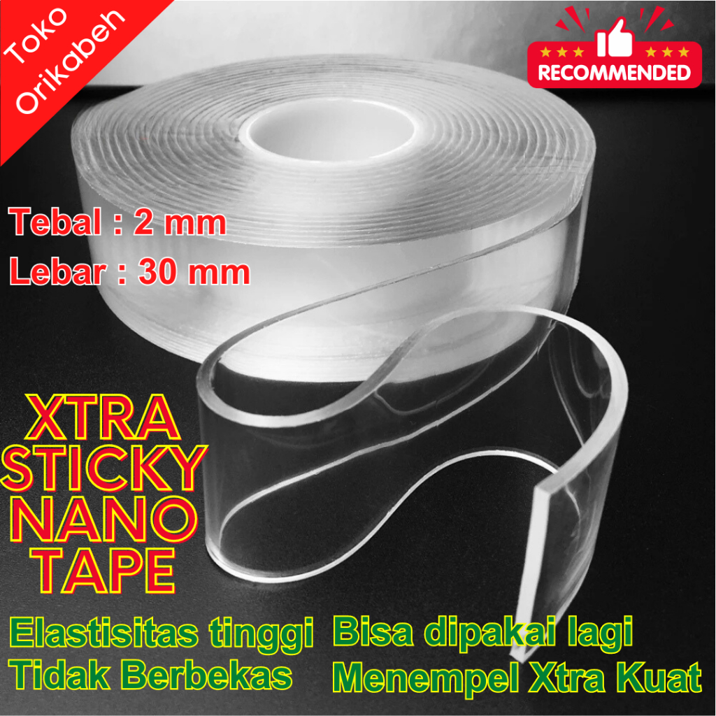 Lem Isolasi Nano Tape 5 Meter / Solasi Dobel Tip Paling Kuat Original / Nano Tap / Selotip Multifung