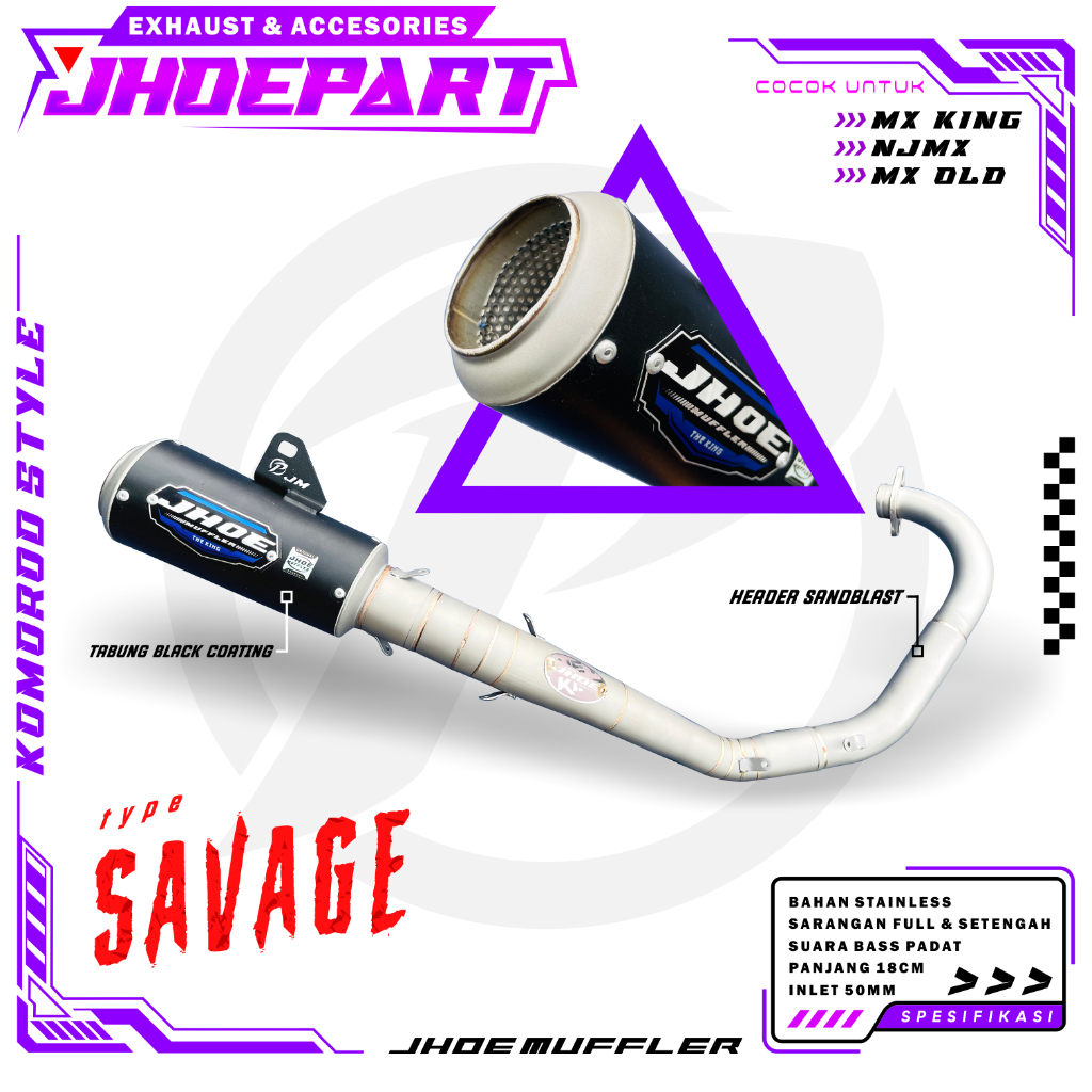 Knalpot Racing MX KING MX NEW MX OLD type SAVAGE Original Jhoe Muffler model Roadrace