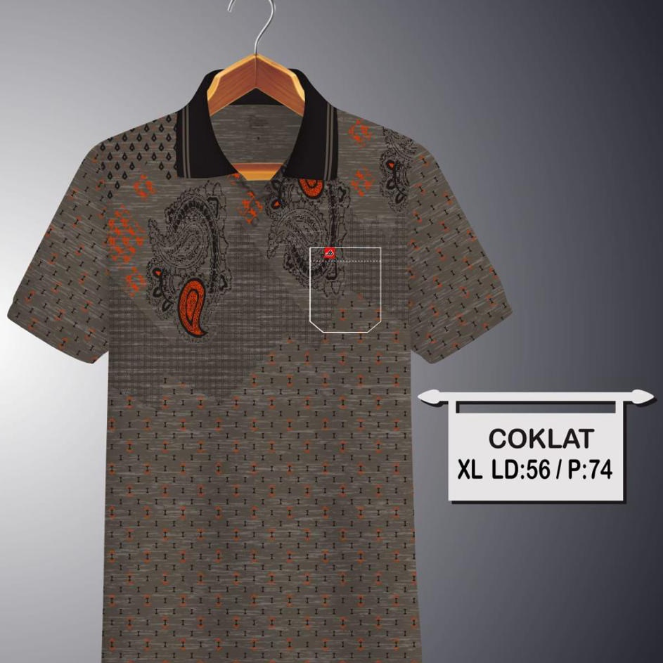 Cashback Kaospolos  Kaos kerah pria  kaos motif twotone saku dewasa  kaos polo shirt batik 1