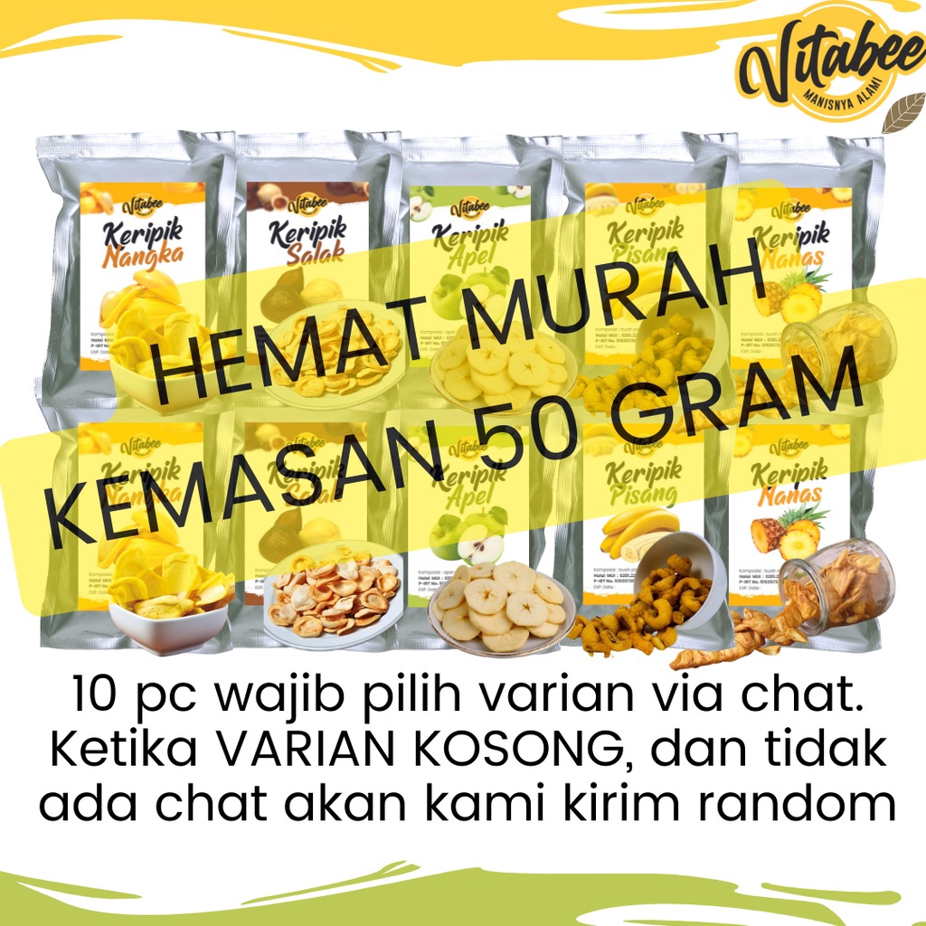 

PERFECT HEMAT MURAH 1pcs Kripik Buah Varian Mix Nangka Apel Rambutan Mangga Nanas Salak Vitabee