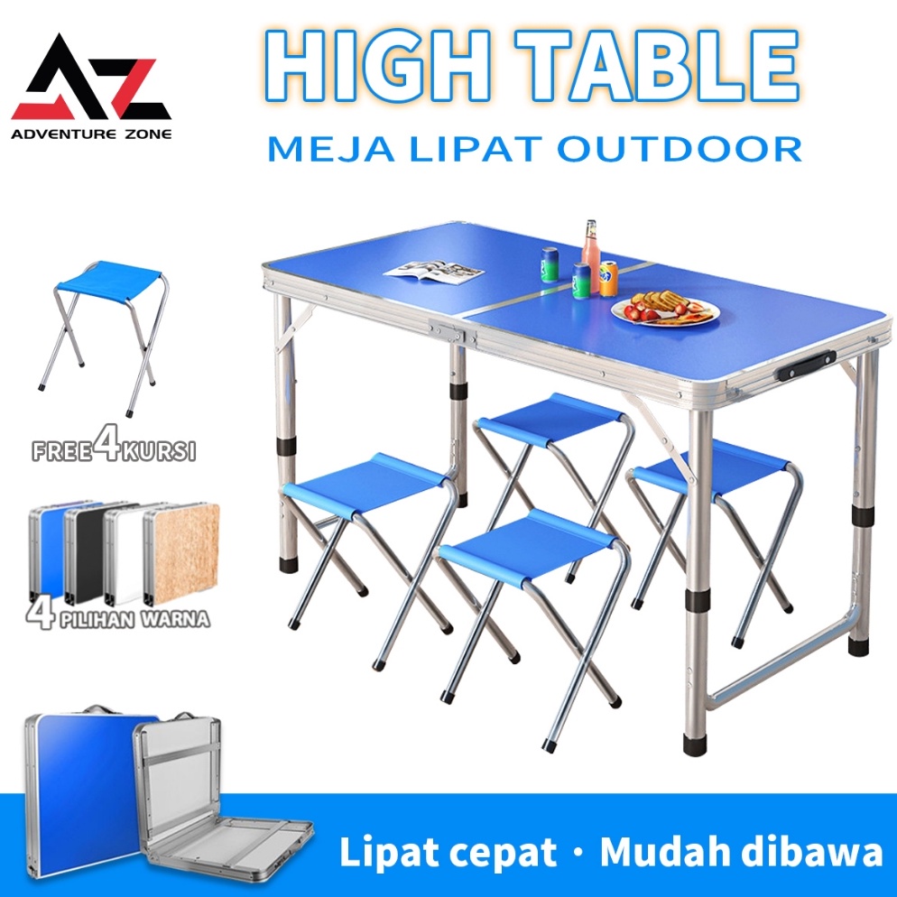 Terbaru AZ Meja Lipat Koper Hpl Meja Serbaguna Meja Lipat Portable Meja Kaki Bulat