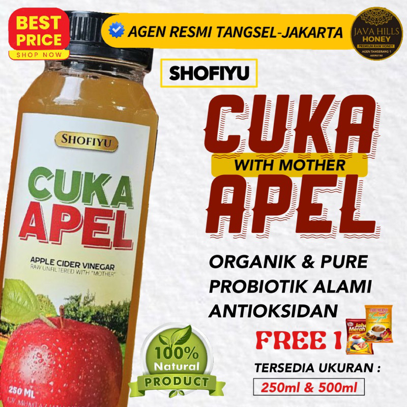 

CUKA APEL vinegar javahills madu 500ml with mother batu ginjal diabetes | java hills probiotik