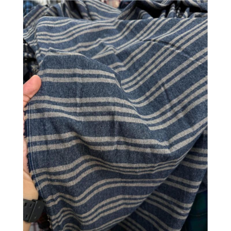 Kain Flanel Salur Motif Import Premium Shirt/Kemeja/Dress MIX BRW