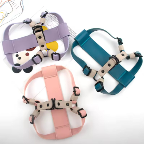 QUINPAWS-Harness Vest Designers Luxury Pu Leather Dog Harness