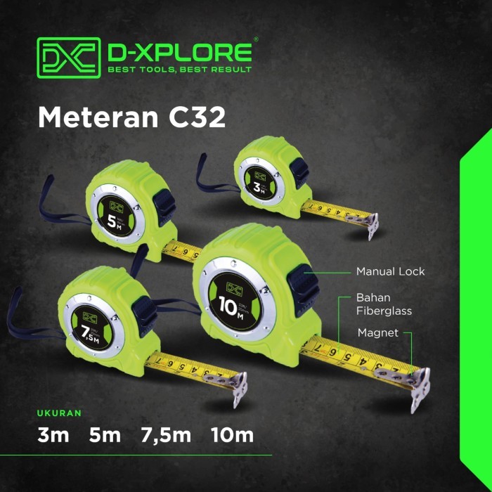 D-xplore Rol Meter / Meteran Karet C32 - Manual Lock