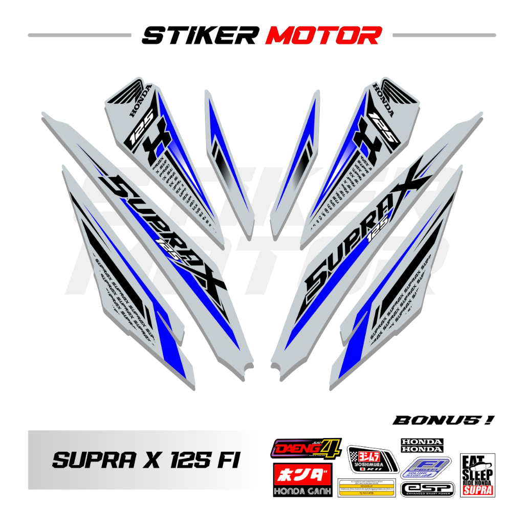 SP49 Striping Stiker Supra X 125 Fi Variasi Simpel Garis Sticker Motor Honda Supra X 125 New Injeksi