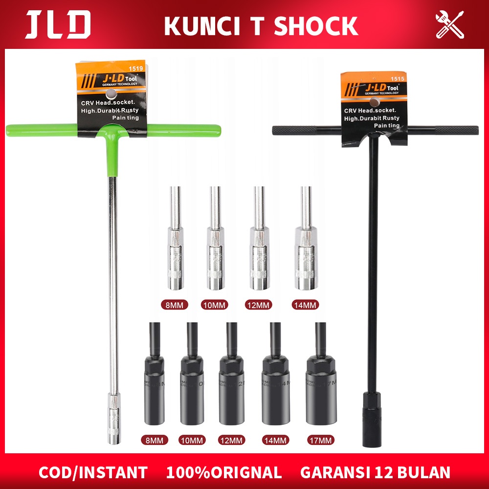 JLD Kunci Shock T 8-10-12-14-17mm/HEX Alat Kunci / Shock Key /Ban Otomotif Mobil Motor