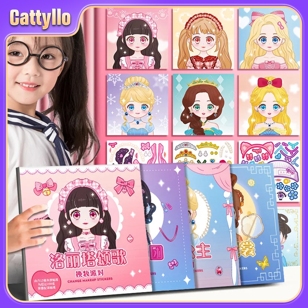 

Stiker Make Up Anak Buku Stiker Dress Up Princess Cantik Ratus Ganti Kostum Lucu