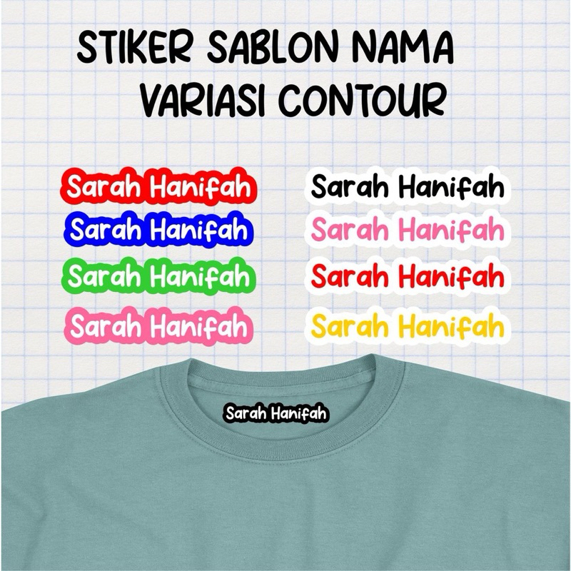 

Sticker Label Nama Kain Baju Isi 50Pcs Kaos Sablon Setrika Sticker Iron Custom Tulisan (Per Pack isi 50 Pcs)