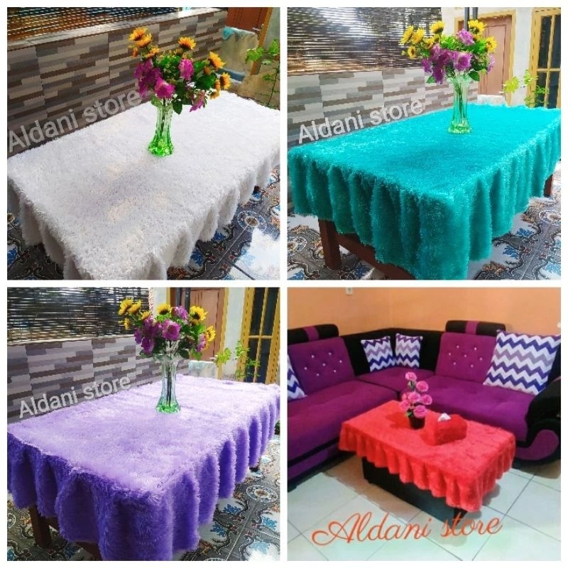 taplak meja tamu dan sarung tisu taplak meja model rumbai bikin ruang tamu mewah dan elegan dengan b