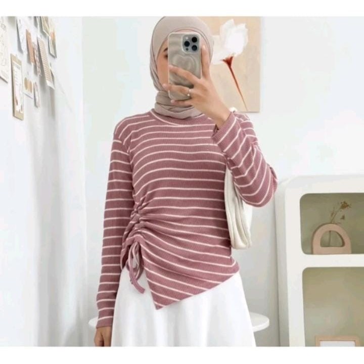 BLOUSE SERUT SAMPING | KNIT BLOUSE SERUT | BLOUSE SALUR SERUT DEPAN