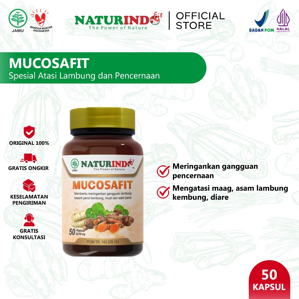 NATURINDO FIT - Obat Herbal MUCOSAFIT Naturindo (Spesial Atasi Lambung & Pencernaan)
