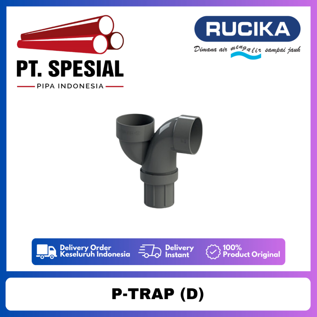 P-Trap D 2 Inch PVC Rucika / P Trap PVC D Rucika / P-Trap D Rucika / P Trap -03