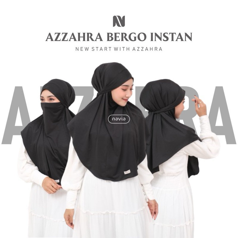 Navia hijab - AZZAHRA bergo instan | Hijab tali instan | Hijab niqab cadar instan | Hijab nyaman dip