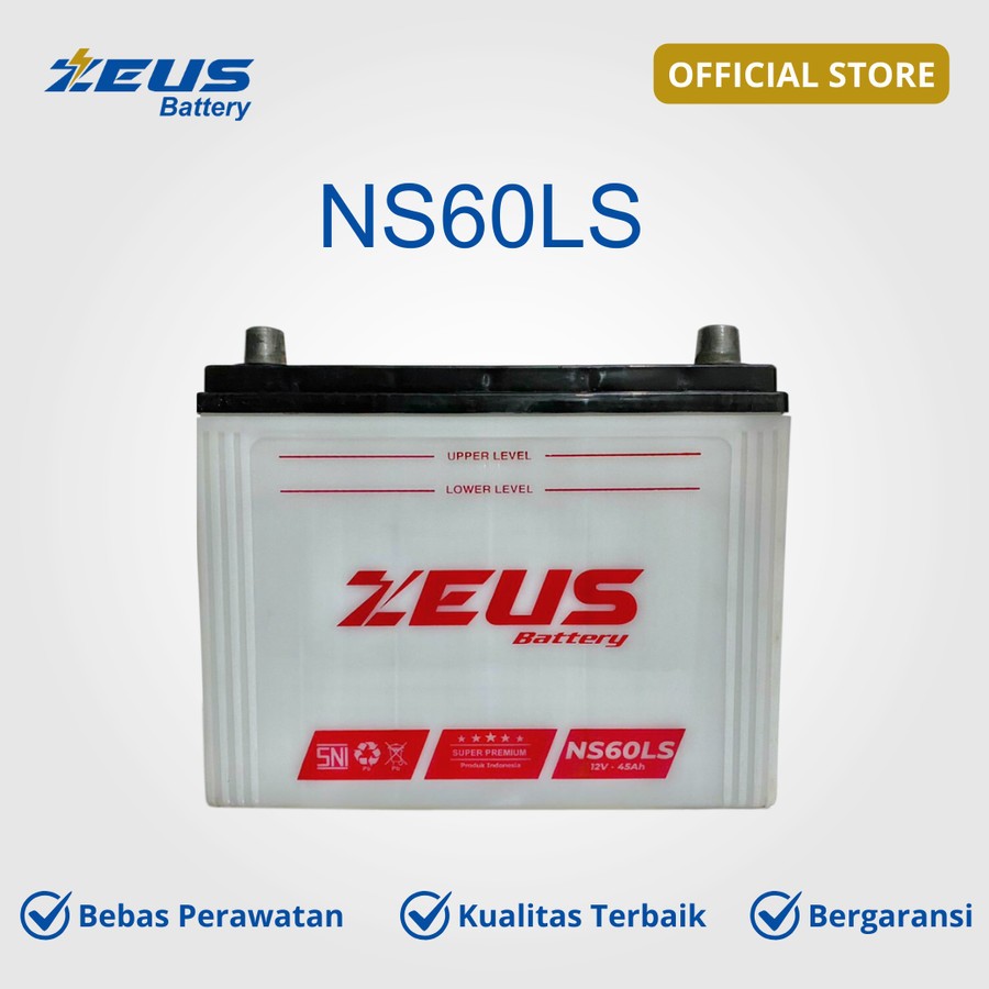 Aki Mobil Toyota Kijang G Series NS60LS Zeus Battery Super Power Aki Basah 12v / 45Ah