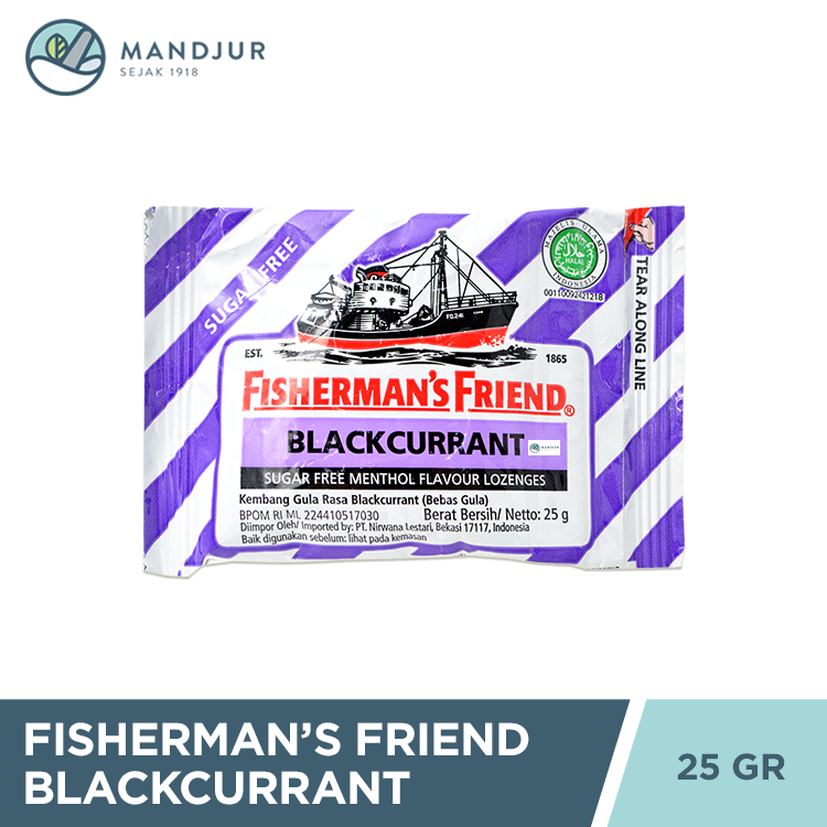 

Fisherman's Friend Blackcurrant Sugar Free - Permen Pelega Tenggorokan