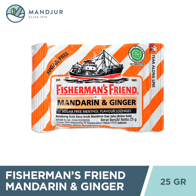 

Fisherman's Friend Mandarin & Ginger Sugar Free - Permen Pereda Tenggorokan