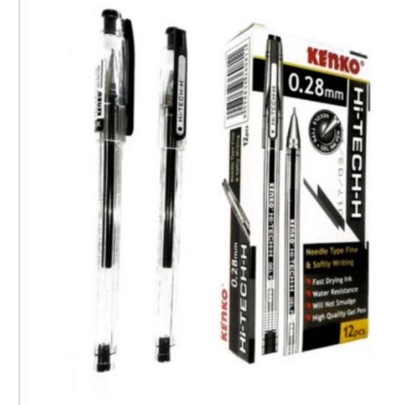 

bolpen hitech kenko 0,28 hitam dan biru