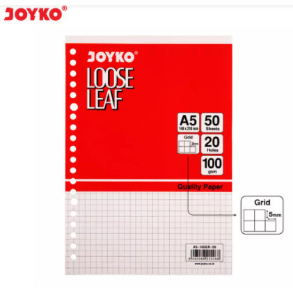 

Loose Leaf Isi Kertas File Binder Joyko A5-100GR 50 Lembar Grid