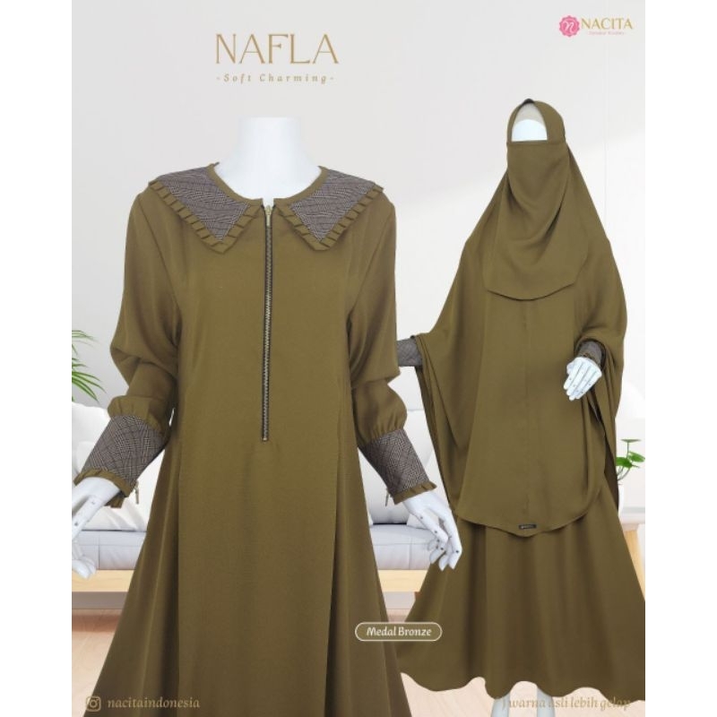 Gamis Set Nafla by Nacita | Gamis Jetblack Nafla Set Nacita | Dress Syar'i