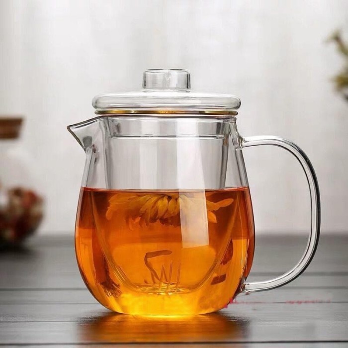 Teko Kaca Boron Dengan Saringan Unik 750ml