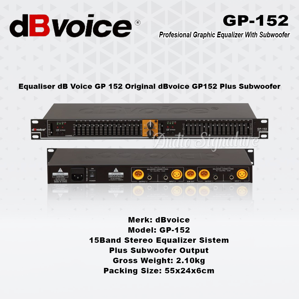 EQ Equalizer Equaliser DB VOICE GP 152 | GP152 Plus Subwoofer Original