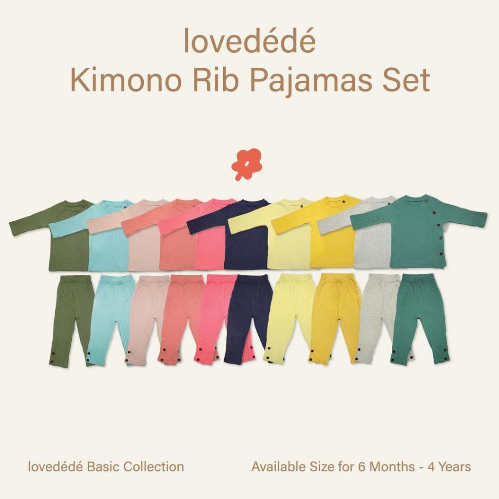 KIMONO RIB BASIC PYJAMAS TSUM Baju Setelan Tidur Lucu Anak Konveksi Pakaian Bayi Perempuan Cowok Lak