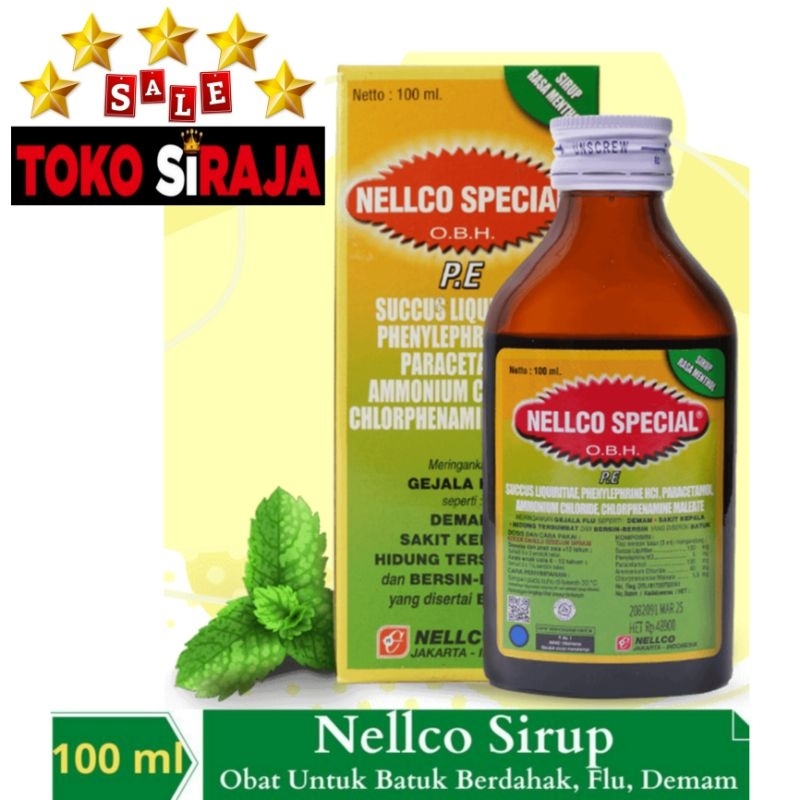 OBH NELLCO SPECIAL P.E 100 ML / OBAT BATUK SIRUP NELCO SPECIAL P.E 100ML RASA MENTHOL